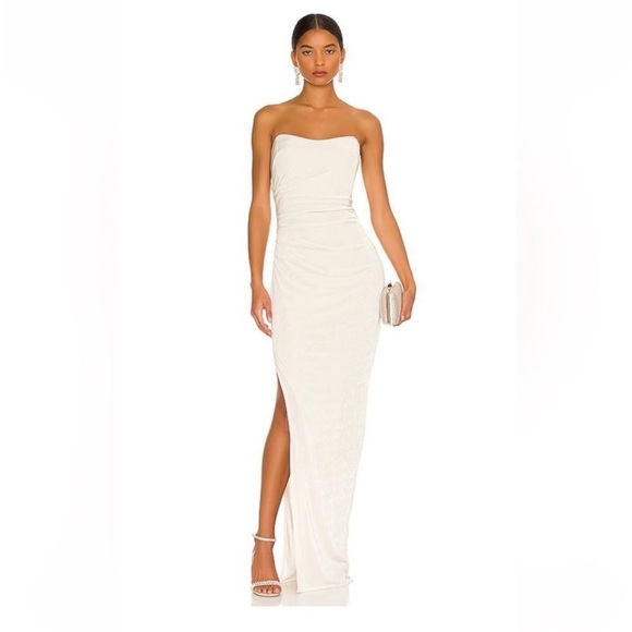 Katie May Dress Sway Maxi Gown Strapless in Champagne Cream - Picture 2 of 9